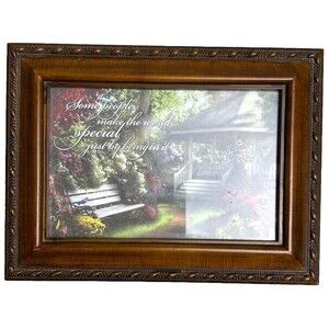 Cottage Garden Woodgrain Music/Jewelry Box - Plays 'What A Wonderful World'
